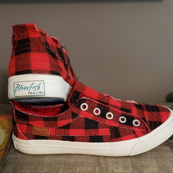 checkered blowfish shoes